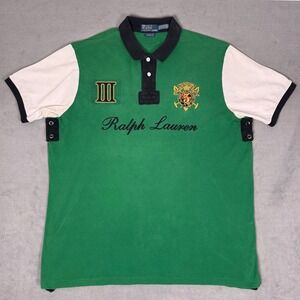 Polo Ralph Lauren Snow Polo Challenge Cup Custom Fit Polo Shirt Green Mens XXL